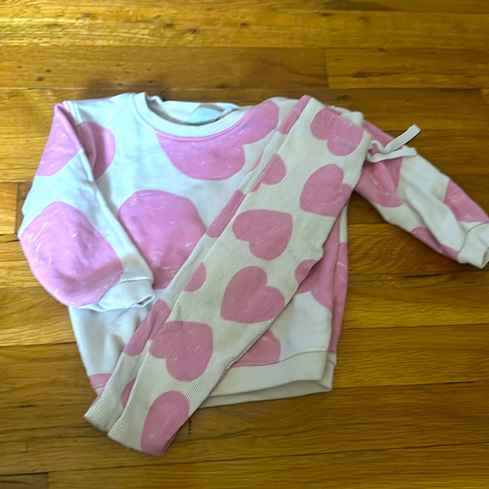 Zara heart sweatshirt and leggings set 12-18 months